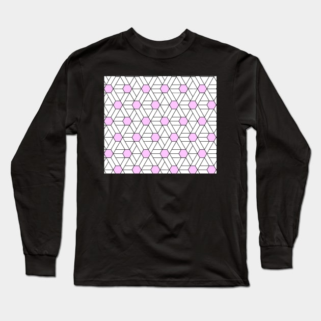 Pink Diamond Fashion Print Pattern Long Sleeve T-Shirt by Auto-Prints